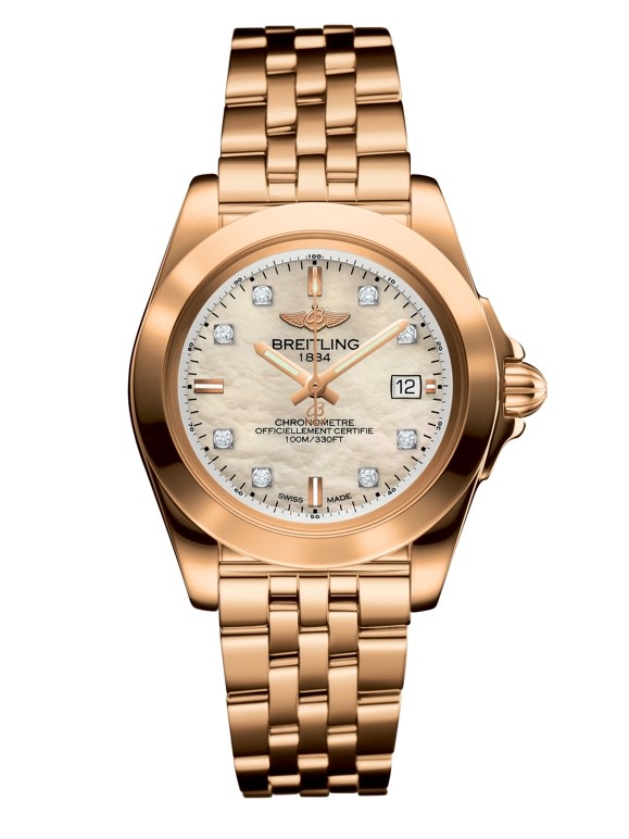 Breitling Galactic 32 Sleek Edition Rose Gold / Pearl Diamond ...