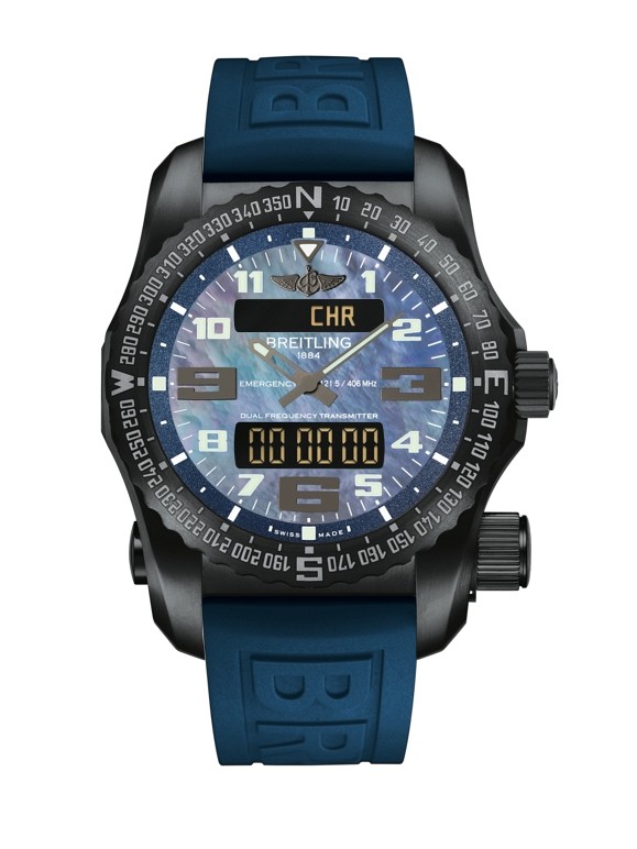 Breitling Emergency II Night Mission / Blue Mother-of-Pearl / Rubber ...