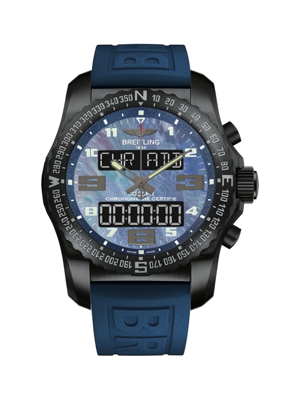 Breitling Cockpit B50 Night Mission / Blue MOP / Rubber • VB501019.C932 ...