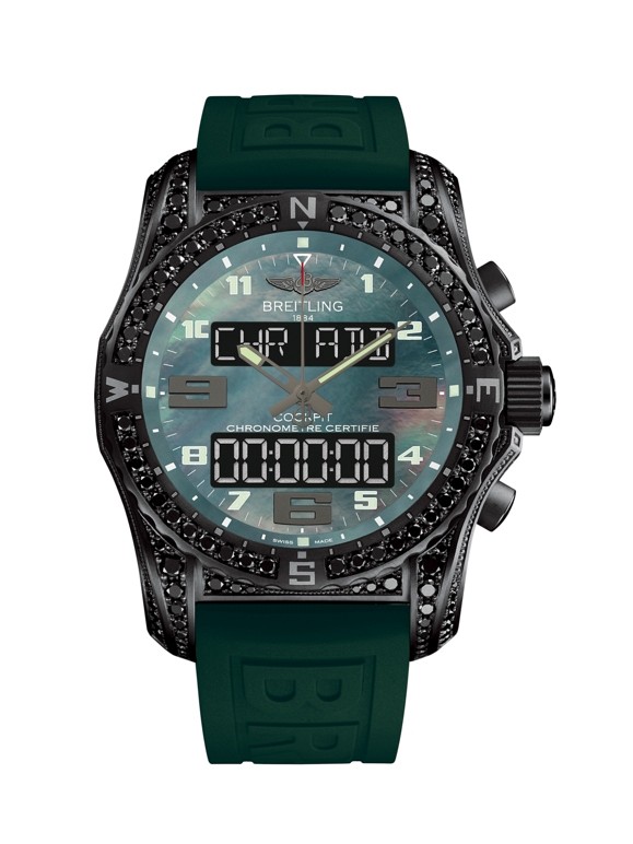 Breitling Cockpit B50 Night Mission Diamondworks / Green MOP / Rubber ...