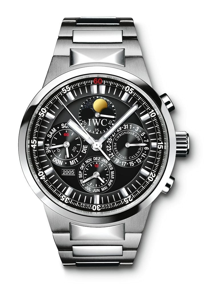 IWC GST Perpetual Calendar Stainless Steel / Black / German • IW375613