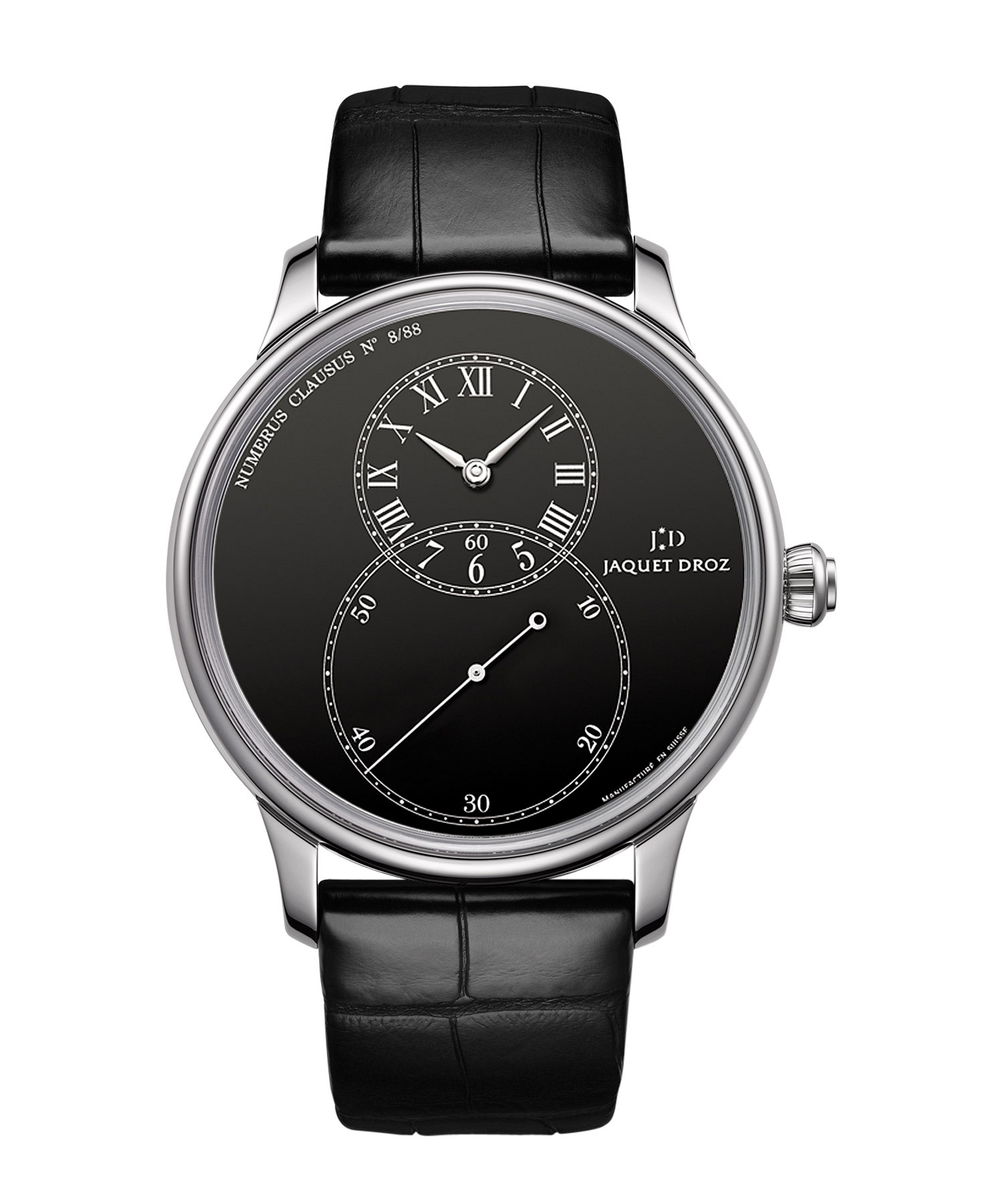 Jaquet Droz Grande Seconde 43 Black Enamel / White Gold • J003034284 ...