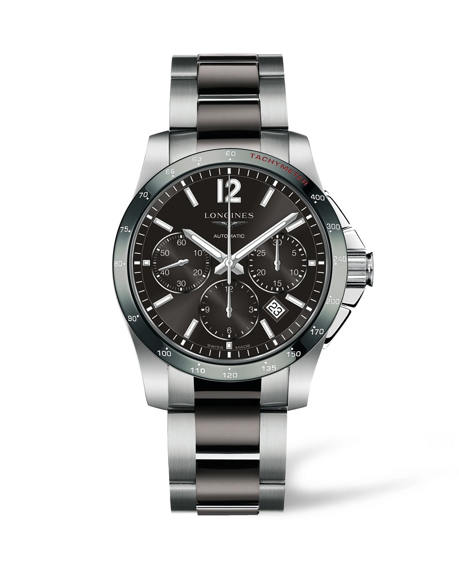 Longines Conquest Chronograph Automatic 41mm Ceramic Grey • L2.744.4.06 ...