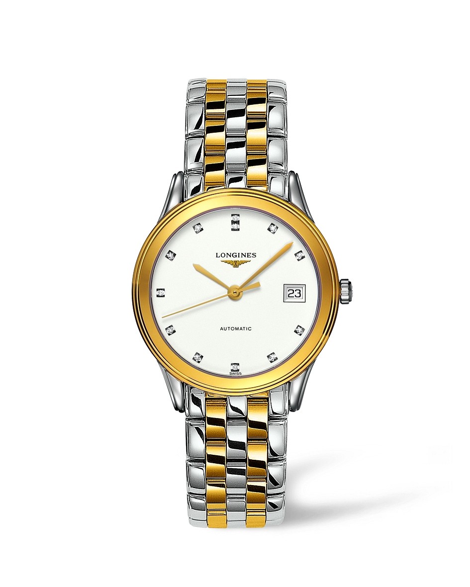 Longines Flagship 35.6 Automatic Two Tone White Diamond • L4.774.3.27.7 ...